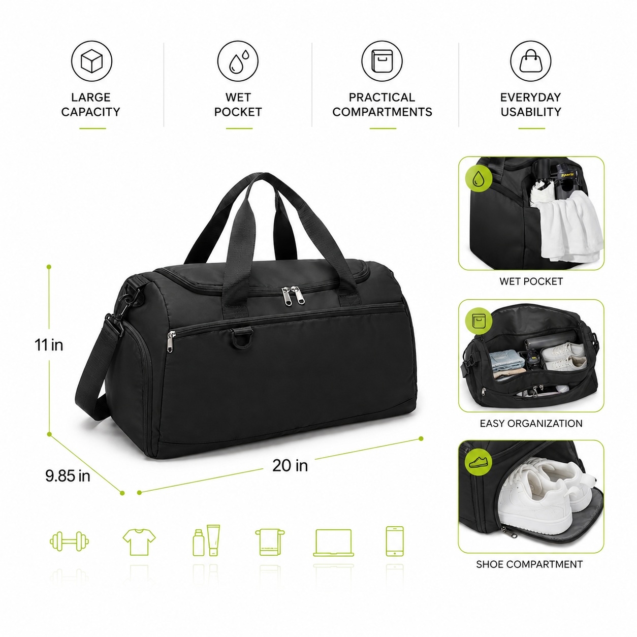 Performance Travel Gym Duffle Bag